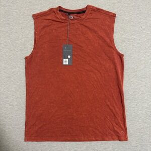 VRST Mens Essential Muscle Tank Brick Rust Orange Sleeveless Gym Shirt Size M
